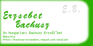 erzsebet bachusz business card